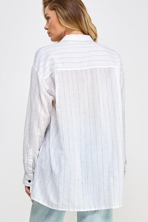 BLACK & WHITE RELAXED STRIPE SHIRT